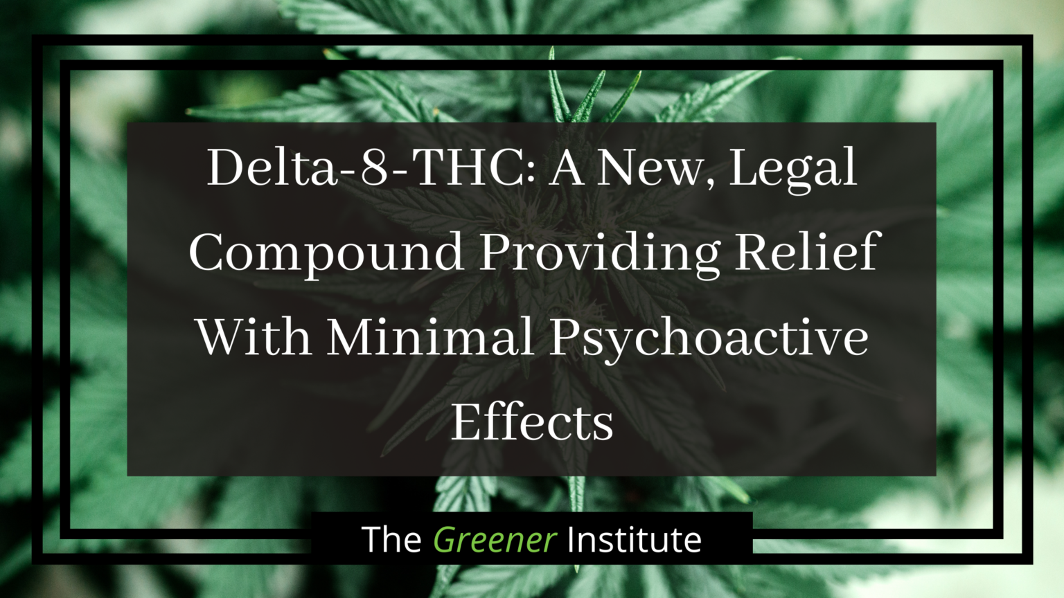 Delta8THC A New, Legal Compound Providing Relief With Minimal Psychoactive Effects